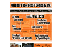 Tablet Screenshot of gardnersroof.com